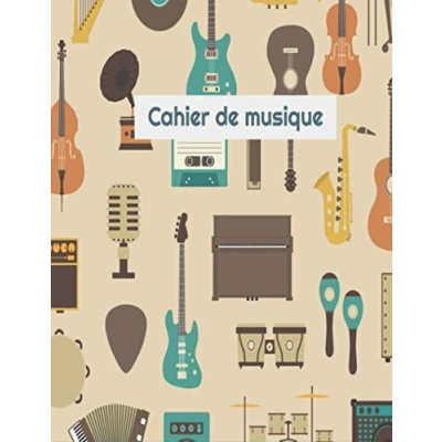 Abbildung von cahier de musique carnet partitions grand format A5 avec portée 108 pages: enfants ... grande 8 par page