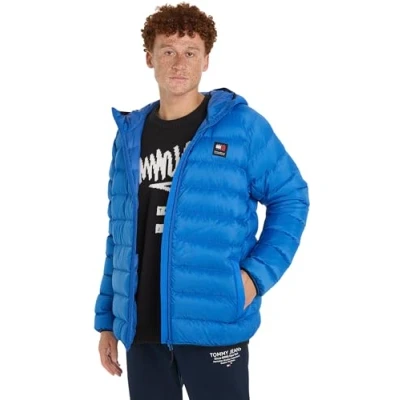 Abbildung von Tommy Jeans Daunenjacke &quot;TJM HOODED LT DOWN JACKET EXT&quot;, mit Kapuze, Kapuze und integriertem Stehkragen