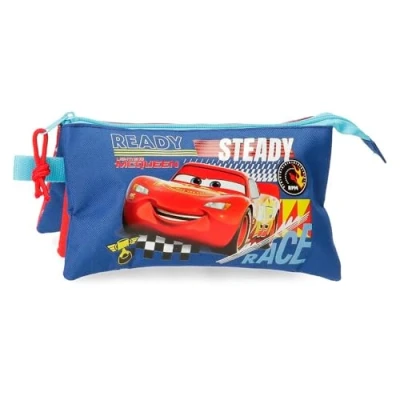Abbildung von Joumma Disney Cars Lets Race Dreifach Federmäppchen, rot, 22 x 12 5 cm, Polyester, L, Dreifaches Federmäppchen