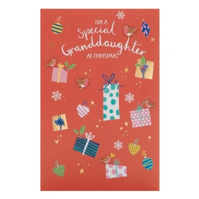 Abbildung von UK Greetings Weihnachtskarte für Enkelin, süßes Geschenk, mehrfarbig, 149 mm x 229
