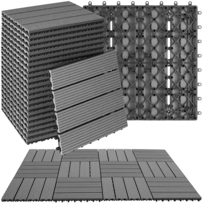 Abbildung von tectake Terrassendielen Terrassenfliesen, BxL: je 31,00x31,00 cm, (22 teiliges, 22 St., Fliesenset), 22er Set im Klicksystem