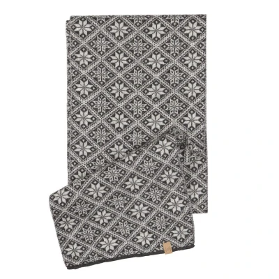 Abbildung von Gestrickter Wollschal Freya Graphite Marl Einheitsgröße 185 x 27 Dunkelgrau