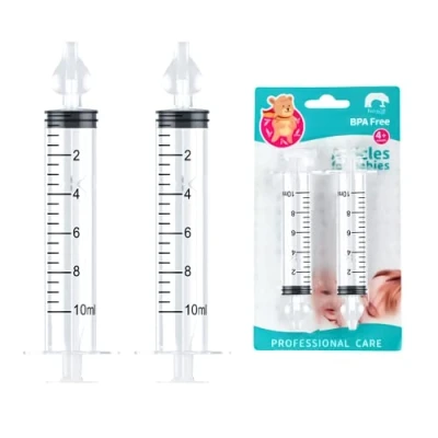 Abbildung von Nasendusche, Nasenspüler für Babys, Baby mit Silikon Nasensaugspitze, Nasen Reinigungssystem, Nasenwaschreiniger, 10 ml Professionelle Nasenspülung, Wiederverwendbarer, 2Pcs
