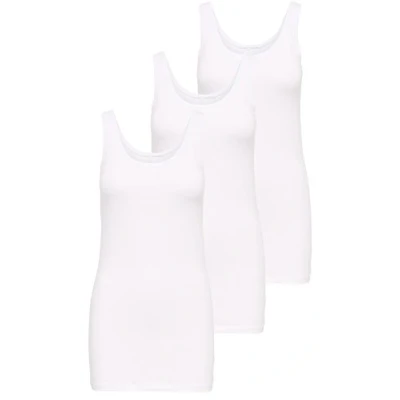 Abbildung von ONLY 3er Pack Damen Basic Tops Tank Top Weiß lang 15201465 (M, (White))