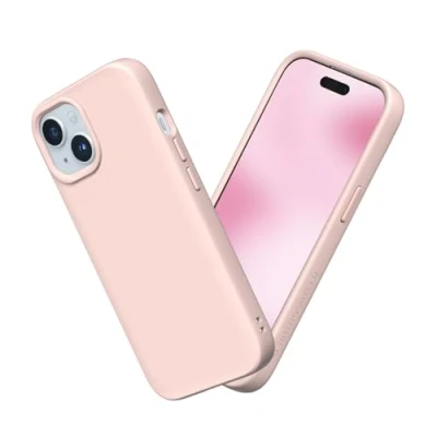 Abbildung von RhinoShield Case kompatibel mit [iPhone 15 Plus] SolidSuit Stoßdämpfende &amp; schlanke Schutzhülle Premium Finish 3.5 Meter Fallschutz Samtrosa