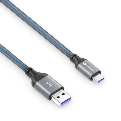 Abbildung von Sonero USB C auf A Ladekabel 2.0 Super Fast Charge 5V/5A grau/blau 0,25m