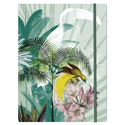 Abbildung von Clairefontaine 115777C Jungle harmony, Sammelmappe mit Gummizug und 3 Klappen, DIN A4+, 24 x 32 cm, 1 Stück