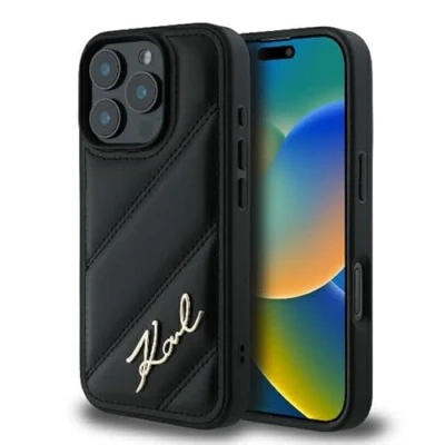 Abbildung von CG MOBILE Karl Lagerfeld KLHMP16LPGKHPHK Hülle für iPhone 16 Pro 6.3&quot; schwarz Head