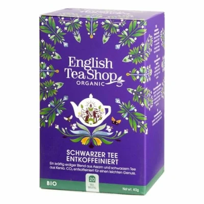 Abbildung von ETS Schwarzer Tee ENTKOFFEINIERT, koffeinfreier Tee, BIO, 20 Teebeutel