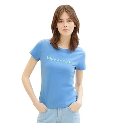 Abbildung von TOM Tailor Denim Tshirt print, Damen, Größe: XS, Sicilian blue