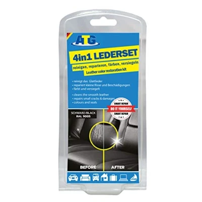 Abbildung von ATG Autozubehör Teile Gerl, 4in1 Leder Reparatur Set glänzend, Beschädigungen reparieren leicht gemacht, schwarz, S