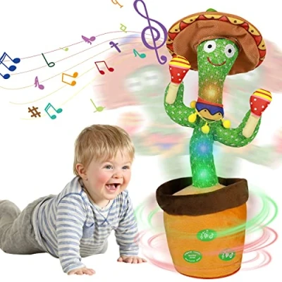 Abbildung von Sprechender Kaktus,Kaktus Spielzeug Nachsprechen Singender Tanzender Kaktus Plüschtier mit 120 Liedern,Wiederholen Sie,was Sie Sagen,Geschenke für Kinder und Heimdekoration