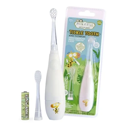 Abbildung von Jack N&#039; Jill Kids Tickle Tooth Sonic Electric Toothbrush &amp; Replacement Head, LED Brush Head With Light Timer 30 Second Pulse Reminder, Suitable From 0 6 Years