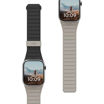 Abbildung von URBAN ARMOR GEAR UAG Magnetisches Uhrenarmband aus Silikon, doppelseitig, wendbar, kompatibel mit Apple Watch, 49/46/45/44 mm 42/41/40 mm, Pathfinder, magnetisch, 42 Millimeter, Kein