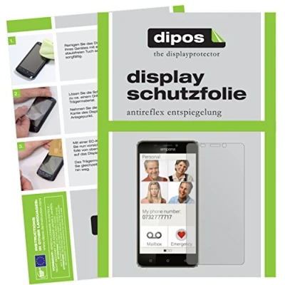 Abbildung von dipos I 2X Schutzfolie matt kompatibel mit Emporia SMART.2 Folie Displayschutzfolie