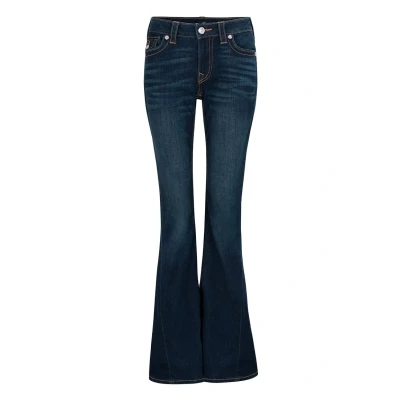 Abbildung von True Religion Jeans Damen Denim Joey Mid Rise Flare Flap Single Needle Stitching Hose, Inidgo Upgrade, 30