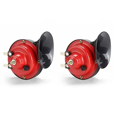 Abbildung von 2 Stücke Auto Fahrzeug Hupe, 12 V 300 dB Universal Motorrad Hupen Lautes Kit, Super Zughorn Lufthörner Raging Sound Elektrisches Schneckenhorn Für Fahrräder LKW und Boot