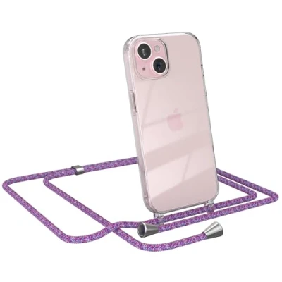 Abbildung von EAZY CASE Handykette kompatibel mit iPhone 15 Handyhülle Umhängeband, Handykordel Schutzhülle, Silikonhülle, Hülle Band, Stylische Kette für Smartphone, Unicorn