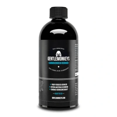 Abbildung von GENTLEMONKEYS Cabrioverdeck Reiniger Refill (500ml) Profi Verdeckreiniger Nachfüllflasche Für alle Cabrio Verdecke Schützt vor Alterung &amp; Witterung Biologisch abbaubar