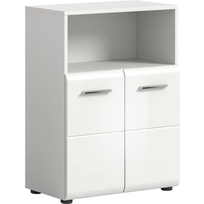 Abbildung von INOSIGN Midischrank &quot;Florenz, Breite 60 cm, 2 Türen, 1 Einlegeboden, offenes Fach&quot;, hochwertige MDF Front, Griff chromglänzend, Badschrank, Bad
