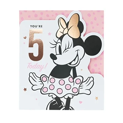 Abbildung von UK Greetings Geburtstagskarte zum 5. Geburtstag für Mädchen Disney Minnie Maus Geburtstag, mehrfarbig (698257 0 1)
