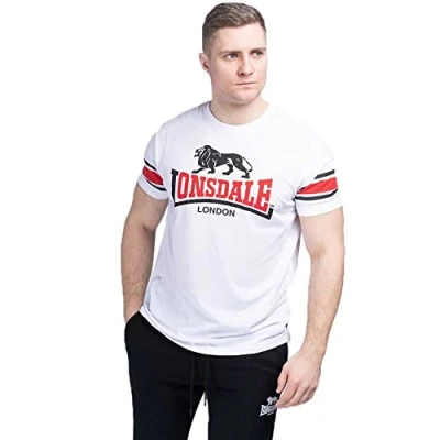 Abbildung von Lonsdale Tshirt print, Herren, Größe: Large, White black red