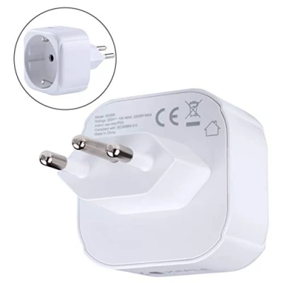 Abbildung von Brazil Brasilien/South Africa Südafrika Adapter Plug Reisen Stecker Typ N zu EU Europe European C E F Steckdose für Spain ES France FR Italy Italian IT Germany DE Dänemark Griechenland 3 Pin