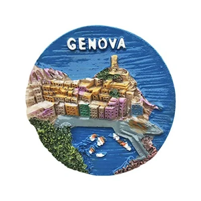 Abbildung von Genua Italien 3D Kühlschrankmagnet Touristensouvenirs Harz Magnetische Aufkleber Home &amp; Kitchen Dekoration aus China