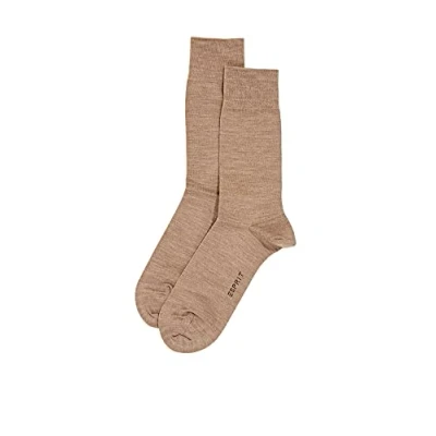 Abbildung von ESPRIT Herren Socken Basic Wool Multipack M So Wolle Baumwolle einfarbig 2 Paar, Braun Nutmeg Melange 5410, 39 42