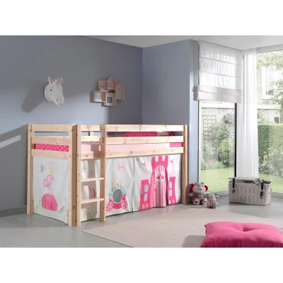 Abbildung von Vipack Hochbett &quot;Pino&quot;, (Made in Europe), Massivholz, inklusive Textil Set, wahlweise mit Rutsche und Betttunnel