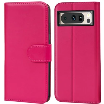 Abbildung von Verco Handyhülle für Google Pixel 8 Pro Hülle, Bookcase Tasche Flipcover Case [Kartenfächer/Aufstellfunktion], Pink