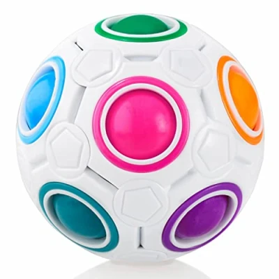 Abbildung von Cubidi 3D Puzzle Regenbogenball Geschicklichkeitsspiel für Kinder und Erwachsene, Puzzleteile, Knobelspiel Mädchen Jungen ab 6 Jahren