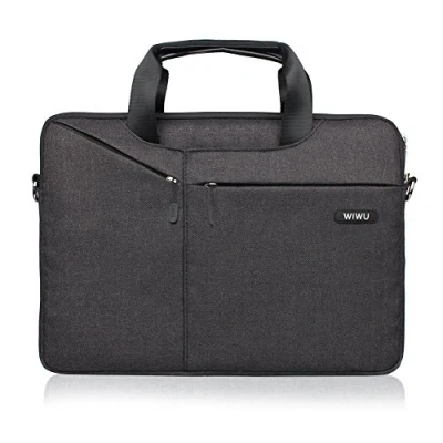 Abbildung von WIWU Tablet Tasche, 15 15.6 Zoll Schultertasche, Wasserdichte Nylon Laptop Tasche Aktentasche (Schwarz, Zoll)