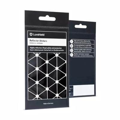 Abbildung von Luxshield Reflektoren Sticker Set Dreiecke klein für Fahrrad Roller Kinderwagen Kinder