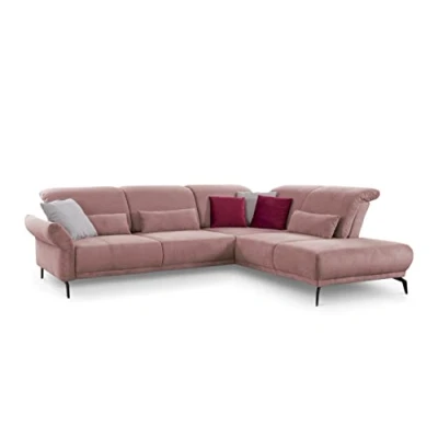 Abbildung von INOSIGN Ecksofa &quot;Coco L Form&quot;, Sitztiefen , Arm und Kopfteilverstellung, Cord Bezug, Fußhöhe 15 cm
