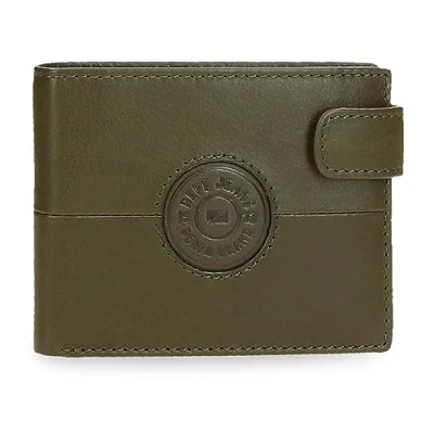 Abbildung von Pepe Jeans Cracker Horizontale Geldbörse mit Klickverschluss, grün, 11 x 8,5 1 cm Leder, Talla única, Brieftasche Klickverschluss