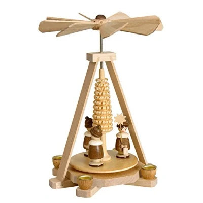 Abbildung von Rudolphs Schatzkiste Minipyramide Kurrende Natur BxHxT 11x15x11cm NEU Holzpyramide Weihnachtspyramide Designpyramide Tischpyramide Wärmespiel Tischdeko Dekoration Weihnachten