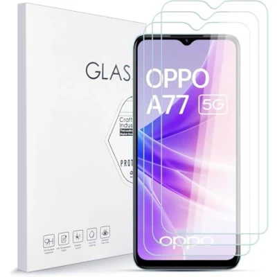 Abbildung von Jinyunlai Panzer Schutz Glas für OPPO A77 5G Panzerglas, HD Displayschutzfolie, 9H Härte Schutzglas Schutzfolie, Frei von Kratzern, Ultra klar Panzerfolie 3 Stück