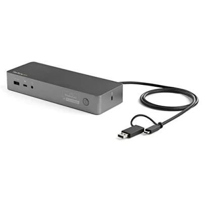 Abbildung von StarTech.com Universale Laptop Dockingstation, Hybrid USB C &amp; A Dock, Dual 4K DP/HDMI, 100W, Mac/Windows/Chrome
