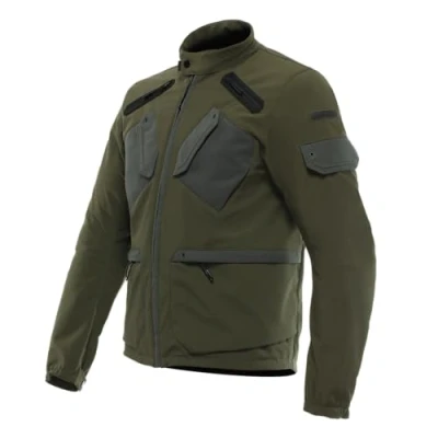 Abbildung von Dainese Lario Tex Jacket, Urbane Motorradjacke, mit abnehmbaren Protektoren, belüfteter Stoff, Mann, Grün, 46