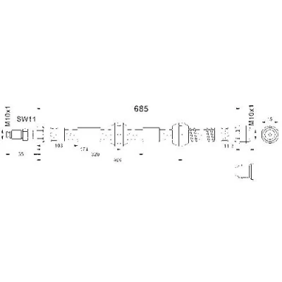 Abbildung von ATE 83.6169 0685.3 Bremsschläuche 685 M10x1 VOLKSWAGEN: Touareg I
