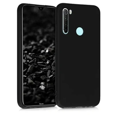 Abbildung von kwmobile Hülle kompatibel mit Xiaomi Redmi Note 8 (2019/2021) weiches TPU Silikon Case Cover geeignet für kabelloses Laden Schwarz matt