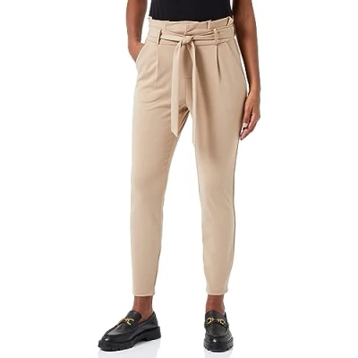 Abbildung von VERO MODA Damen VMLUCCAEVA HR Paperbag Pant GA NOOS Hose, Silver Mink, L/34