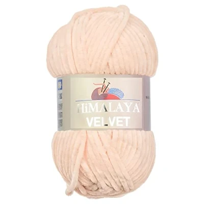 Abbildung von Himalaya Strickfein Dolphin Velvet super Bulky Garn 90053 pastellachs Häkelwolle, 120 m (Einzel Pack, 1 St), Superbauschiges Chenille