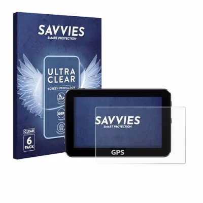 Abbildung von Savvies 6x Schutzfolie 7&quot; für Navigation mit 7,0 Zoll (17.8 cm) [154.8 x 87 mm, 16:9] Displayschutz Folie Ultra Transparent