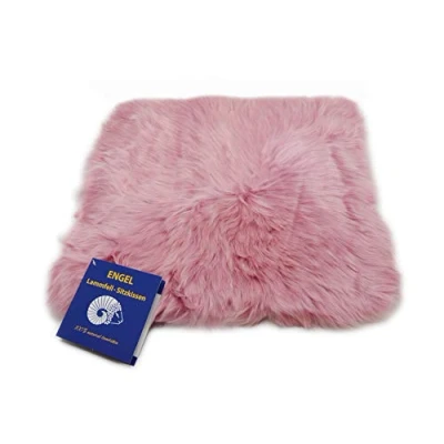 Abbildung von Reissner Lammfelle Sitzauflage DIANA 40 ROS aus Schaffell hochwollig quadratisch 40x40cm Altrosa