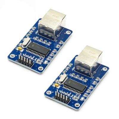 Abbildung von 2 Stück ENC28J60 HR911105A Ethernet Netzwerkmodul 3,3 V Pin Header für Stromversorgung,LAN Netzwerkmodul,SPI Schnittstelle