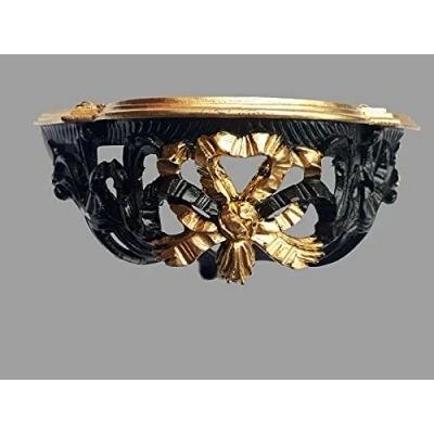 Abbildung von artissimo Barock, Konsole, Wandkonsole Schwarz Gold, Wandregal Spiegelkonsole Antik Ablage, 30x15 Cp73
