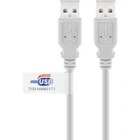 Abbildung von Wentronic USB Kabel (A Stecker auf A Stecker) 2m, Grau