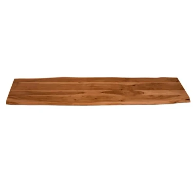 Abbildung von SAM Holzplatte 180x40 cm Louisa, Tischplatte aus Akazienholz massiv + nussbaumfarben, Baumkanten Platte für Heimwerker, geeignet Arbeitsplatten, Tische &amp; Fensterbretter